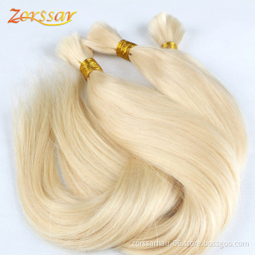 Unprocessed raw blonde 613 virgin bulk russian hair extensions blonde human hair supplier free sample hair bundles